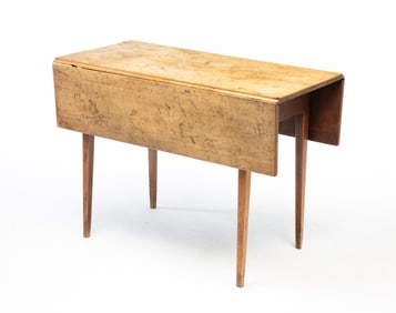 AMERICAN HEPPLEWHITE RED-WASHED MAPLE DROP-LEAF TABLE.