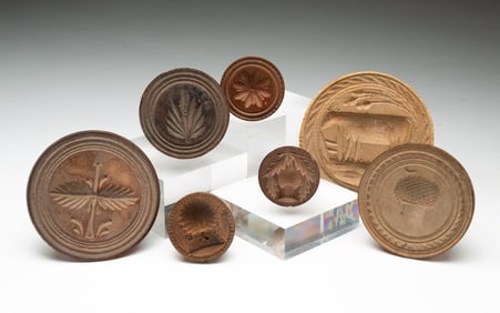 SEVEN AMERICAN BUTTER PRINTS OR STAMPS.