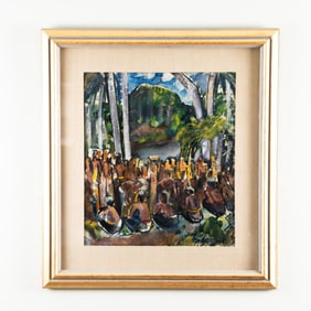 OIL ON PAPER ON BOARD BY MAURICE STERNE (1916-1923).