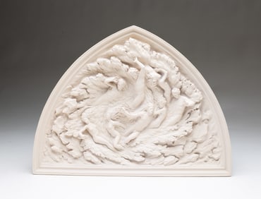 FREDERICK HART (AMERICAN, 1943-1999) "EX NIHILO" CAST RESIN RELIEF PLAQUE.
