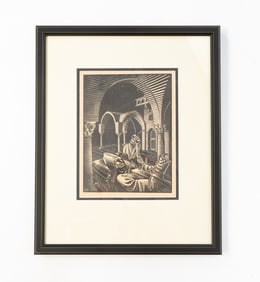 E.M. WASHINGTON "DREAM" WOODBLOCK PRINT.
