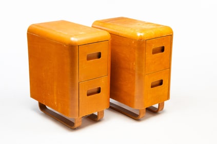 PAIR OF PAUL GOLDMAN (AMERICAN, 1912-2003) FOR PLYMOLD MID CENTURY MODERN MOLDED PLYWOOD