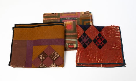 THREE AMISH QUILTS.