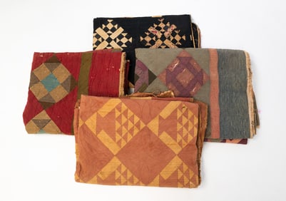 FOUR AMISH QUILTS.