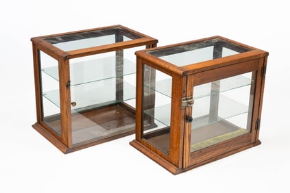 TWO AMERICAN COUNTERTOP DISPLAY CASES.