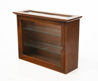 AMERICAN OAK DISPLAY CASE.