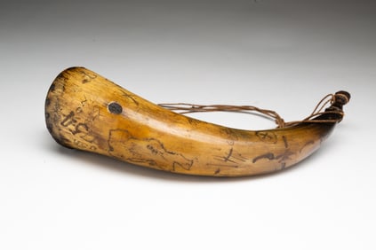 AMERICAN ENGRAVED POWDER HORN.