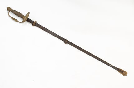 AMERICAN CIVIL WAR ERA OFFICERS SWORD AND SCABBARD.
