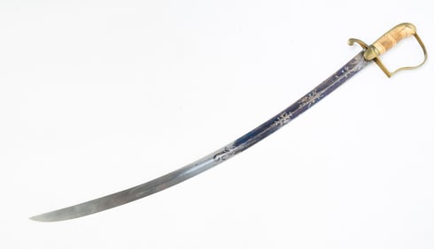 AMERICAN OFFICER'S SWORD WITH BONE AND BRASS HANDLE.