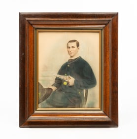 FRAMED PHOTO OF A 19TH-CENTURY SOLDIER.