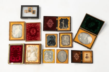 GROUP OF CASED PORTRAIT IMAGES.