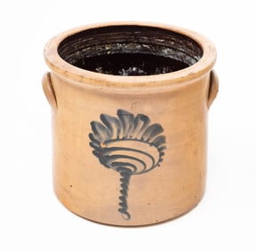 NEW JERSEY ATTRIBUTED COBALT-DECORATED STONEWARE JAR.
