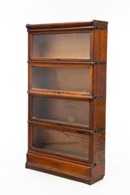 THE GLOBE-WERNICKE CO. (CINCINNATI, OHIO) OAK FOUR-STACK BARRISTER'S BOOKCASE.