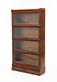 THE GLOBE-WERNICKE CO. (CINCINNATI, OHIO) OAK FOUR-STACK BARRISTER'S BOOKCASE.