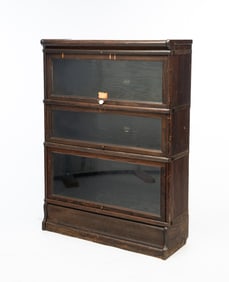 MACEY (GRAND RAPIDS, MICHIGAN) OAK THREE-STACK BARRISTER'S BOOKCASE.