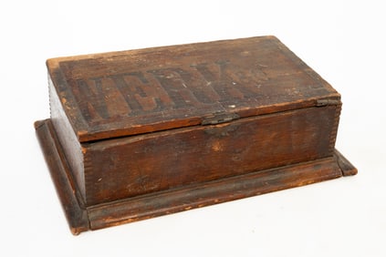 BOX MADE FROM WOODEN CRATE FILLED WITH INLETTING TOOLS.