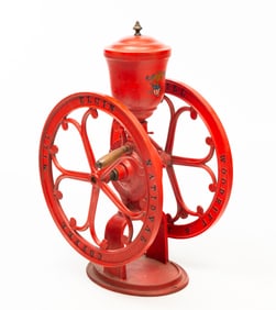 PAINT-DECORATED CAST IRON ELGIN NATIONAL COFFEE MILL.