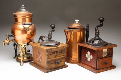FOUR COFFEE ACCESSORIES.