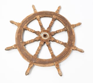 AMERICAN TEAK PILOT WHEEL.