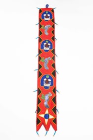 YORUBA BEADED HANGING PANEL.