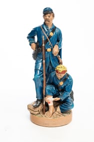 ROGERS GROUP RESTRIKE OF "WOUNDED TO THE REAR" FIGURAL GROUP.