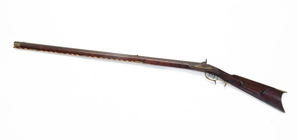 AMERICAN E. STALKER TIGER MAPLE FULL STOCK RIFLE.