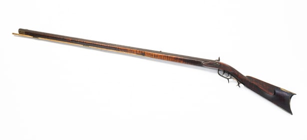 CEDARVILLE, OHIO S.L.WALKER TIGER MAPLE FULL STOCKS RIFLE.