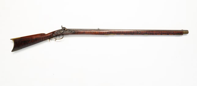 MIAMISBURG, OHIO N. CLARK TIGER MAPLE FULLSTOCK RIFLE.