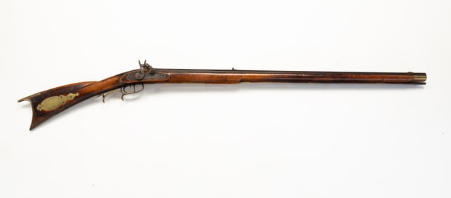 AMERICAN DOUBLE BARREL TIGER MAPLE FULL STOCK RIFLE.