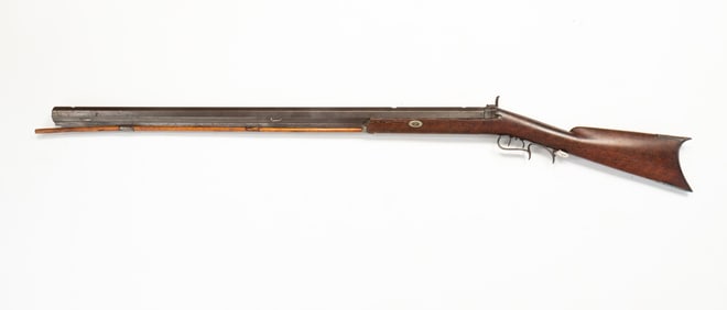 CINCINNATI, OHIO W.L. HUDSON HALF STOCK RIFLE.