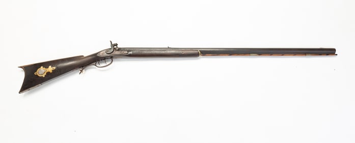 AMERICAN WALNUT HALF STOCK RIFLE.