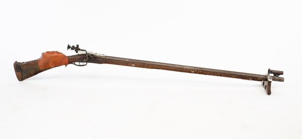 CONTEMPORARY FULL-STOCK PERCUSSION LOCK TARGET RIFLE.