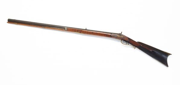 AMERICAN TIGER MAPLE HALF STOCK RIFLE.
