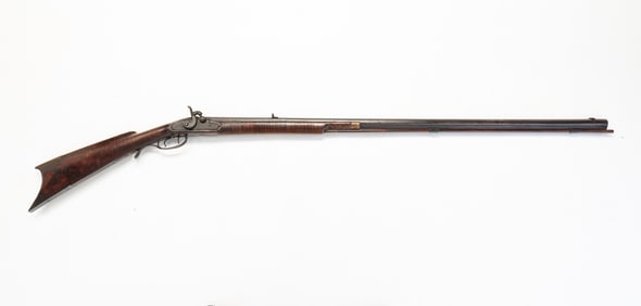AMERICAN TIGER MAPLE HALF STOCK RIFLE.