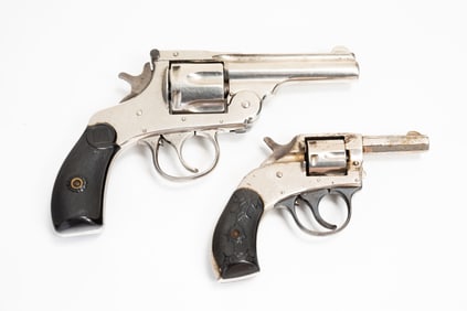 TWO AMERICAN HARRINGTON AND RICHARDSON PISTOLS.