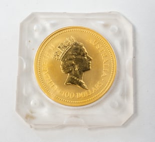 1993 AUSTRALIAN 100 DOLLAR 1 OZ .9999 FINE GOLD COIN.