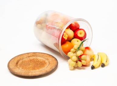 VICTORIAN WAX FRUIT AND GLASS CLOCHE CENTERPIECE.