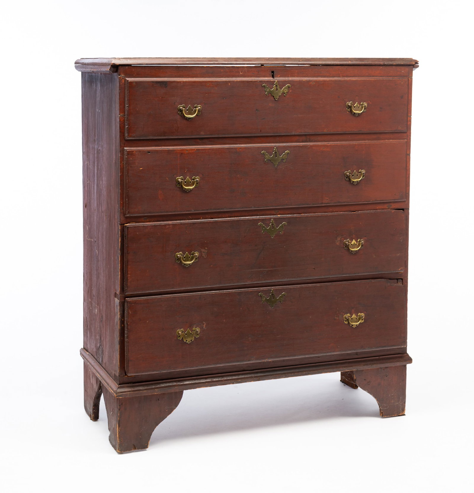 AMERICAN RED-WASHED PINE TWO-DRAWER MULE CHEST. (1 of 8)