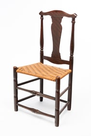 AMERICAN QUEEN ANNE PAINT-DECORATED SIDE CHAIR.