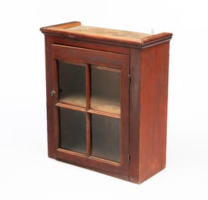 AMERICAN RED-WASHED POPLAR HANGING CUPBOARD.