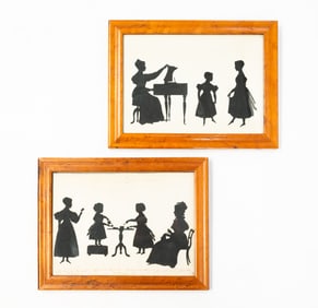 PAIR OF AUGUSTE EDOUART (FRENCH, 1788-1861; ACTIVE IN THE U.S. 1839-1849) CUT PAPER FULL-LENGTH