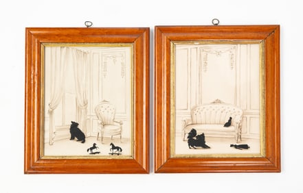 PAIR OF AUGUSTE EDOUART (FRENCH, 1788-1861; ACTIVE IN THE U.S. 1839-1849) AND AMANDA FULK