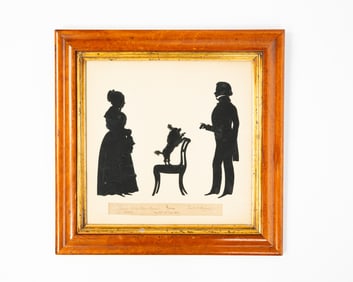 AUGUSTE EDOUART (FRENCH, 1788-1861; ACTIVE IN THE U.S. 1839-1849) CUT PAPER FULL-LENGTH SILHOUETTES