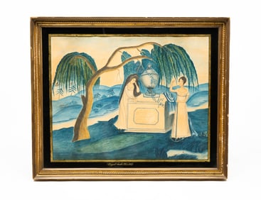 ABIGAIL SMITH THAXTER (MASSACHUSETTS) WATERCOLOR MOURNING MEMORIAL.