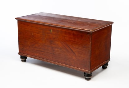 PENNSYLVANIA PAINT-DECORATED PINE AND POPLAR BLANKET CHEST.