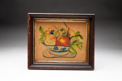 AMERICAN SCHOOL WATERCOLOR THEOREM OF A BOWL OF FRUIT.