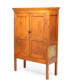 AMERICAN PINE TWO-TIN PIE SAFE.