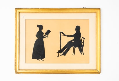 AUGUSTE EDOUART (FRENCH, 1788-1861; ACTIVE IN THE U.S. 1839-1849) CUT PAPER FULL-LENGTH SILHOUETTES