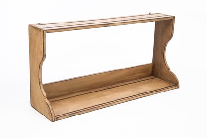 AMERICAN CREAM-PAINTED TWO-TIER HANGING PLATE RACK.