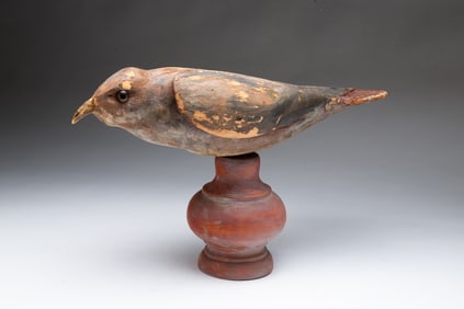 AMERICAN FOLK ART CARVED AND PAINTED HAWK.